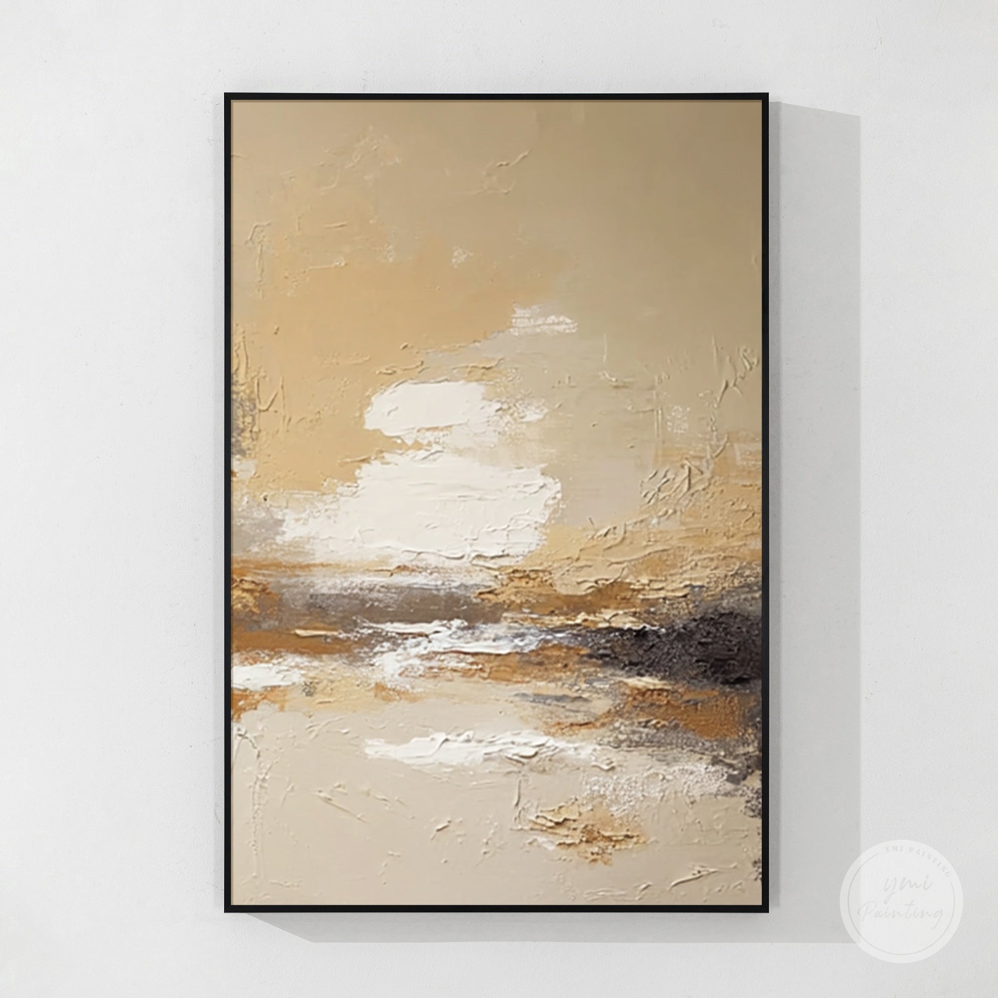 modern abstract wall art with earthy color palette and texture