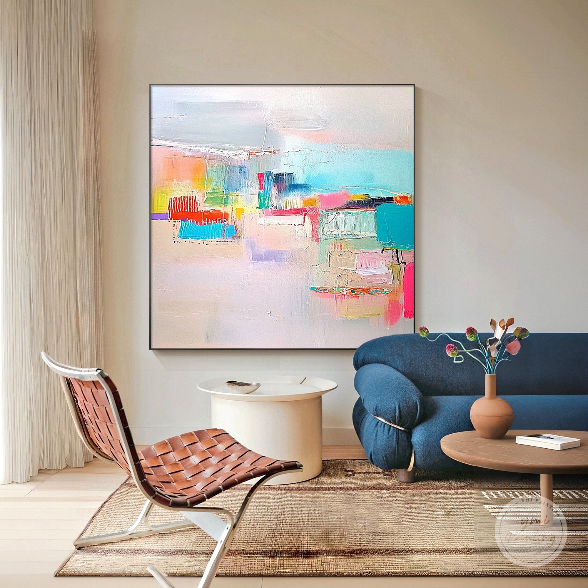 modern colorful wall decor pastel tones
