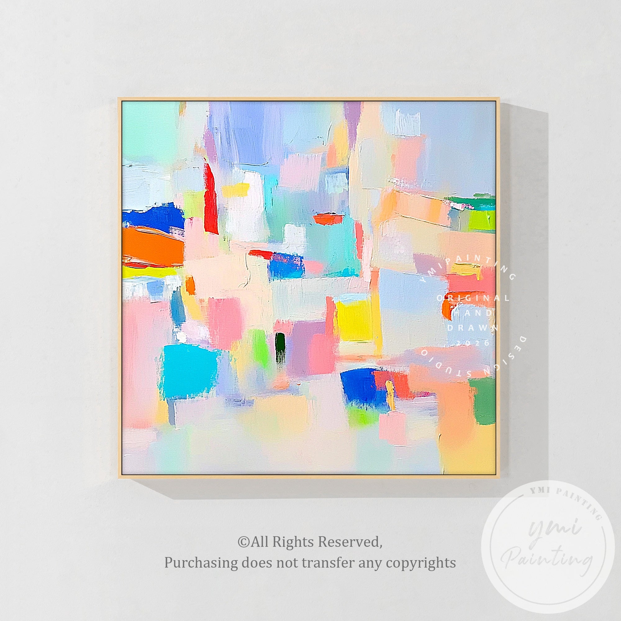modern abstract artwork with bright color blocks