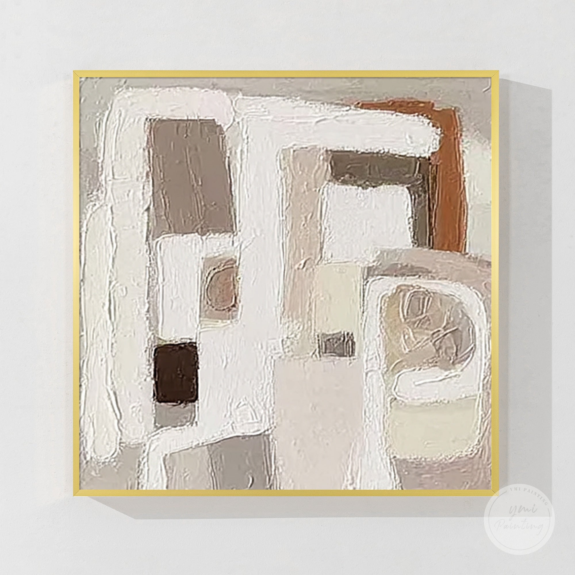 modern abstract painting layered texture neutral palette