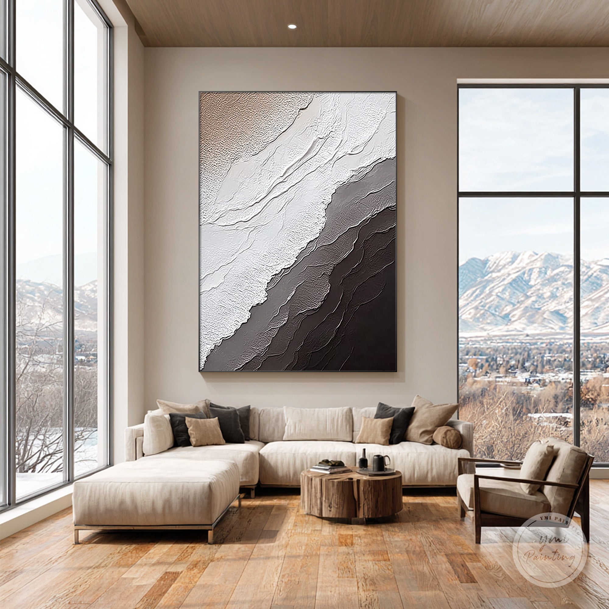 textured modern wall art neutral tones