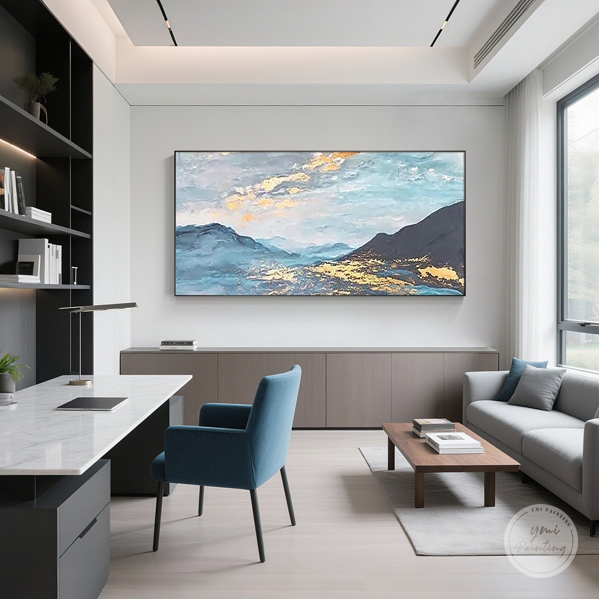modern textured nature inspired mountain artwork