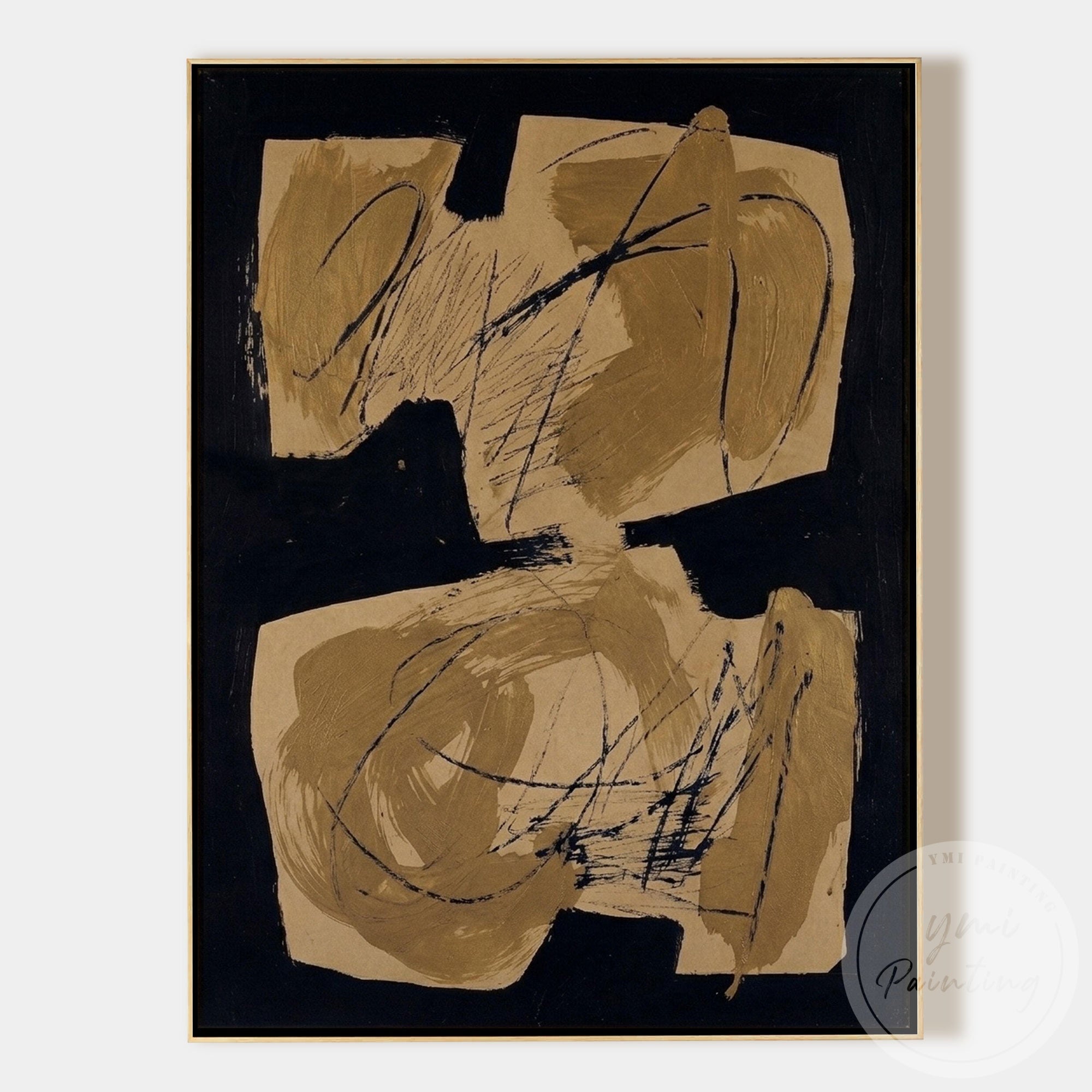 Luxury minimalist abstract artwork for contemporary interiors