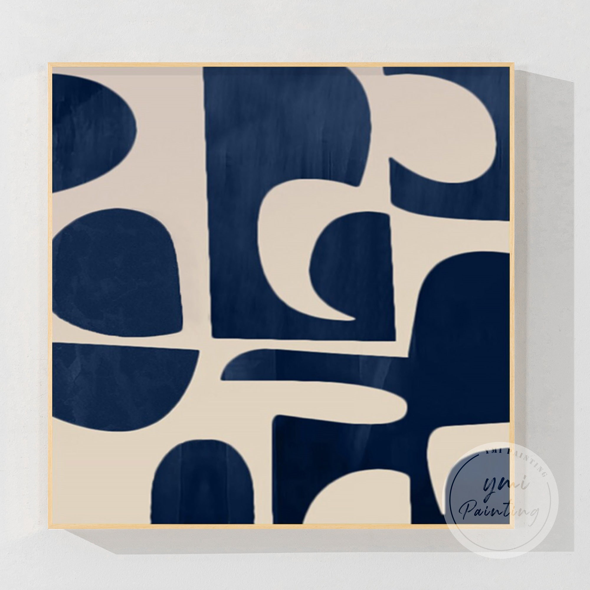 Navy blue minimalist painting