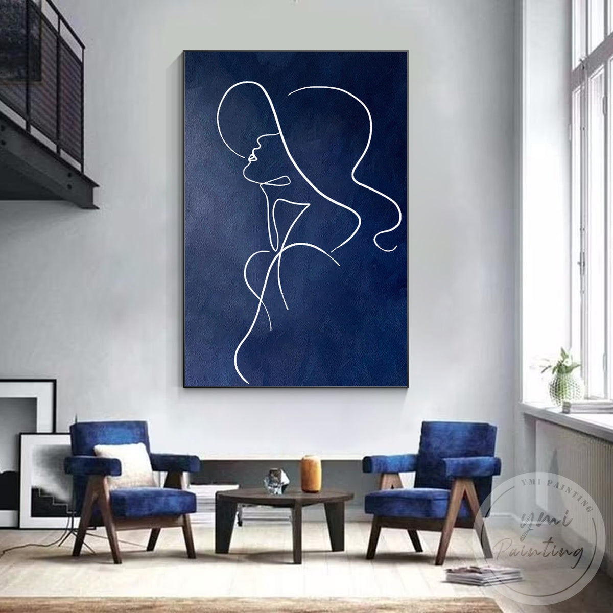 Minimalist feminine wall art for a modern home interior