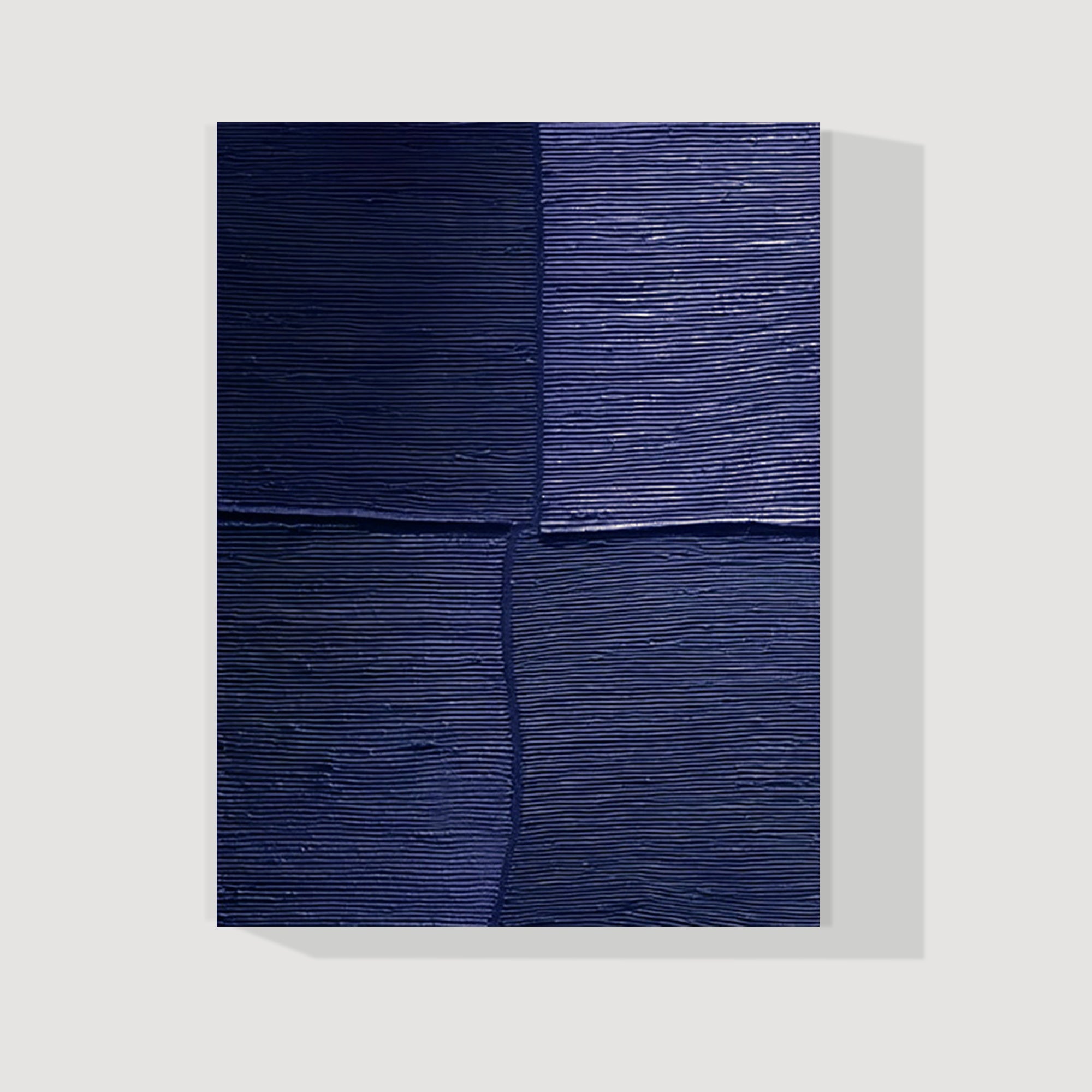 Navy blue textured geometric abstract wall art canvas painting