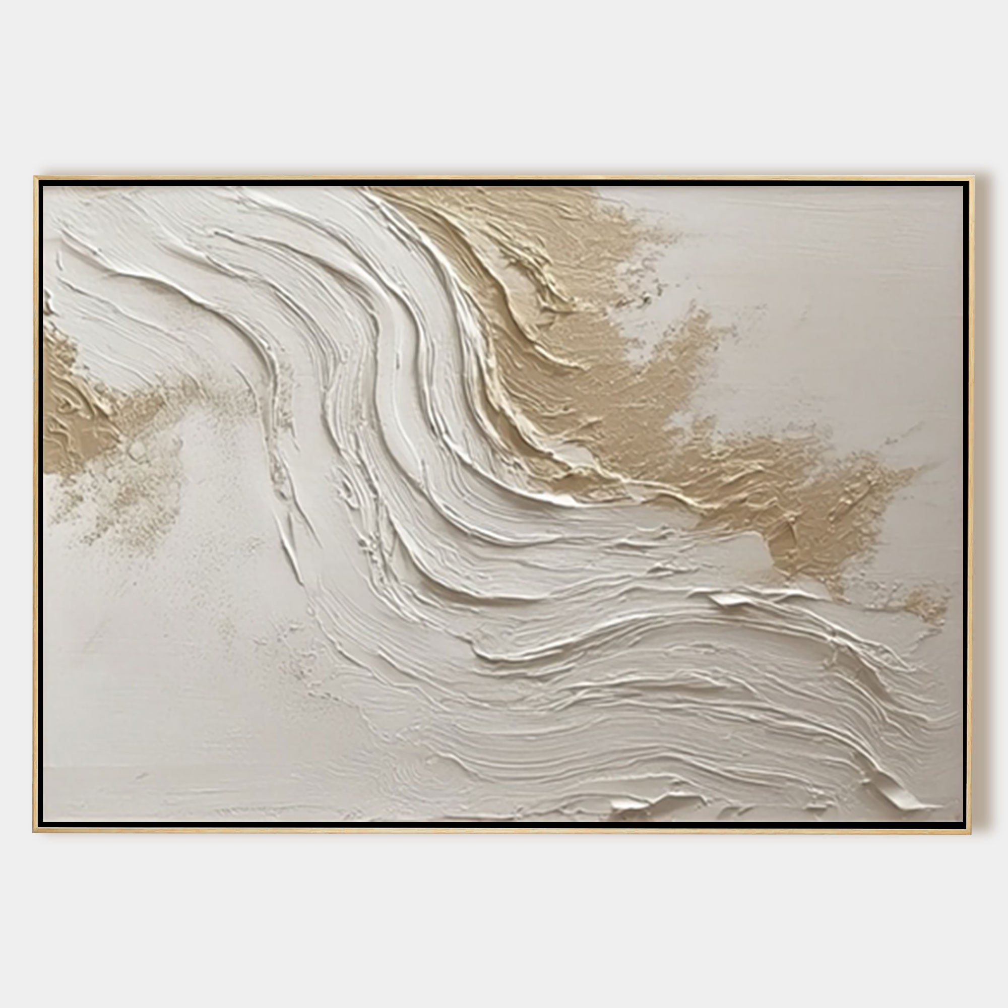 Neutral beige textured wall art in Japandi minimalist style