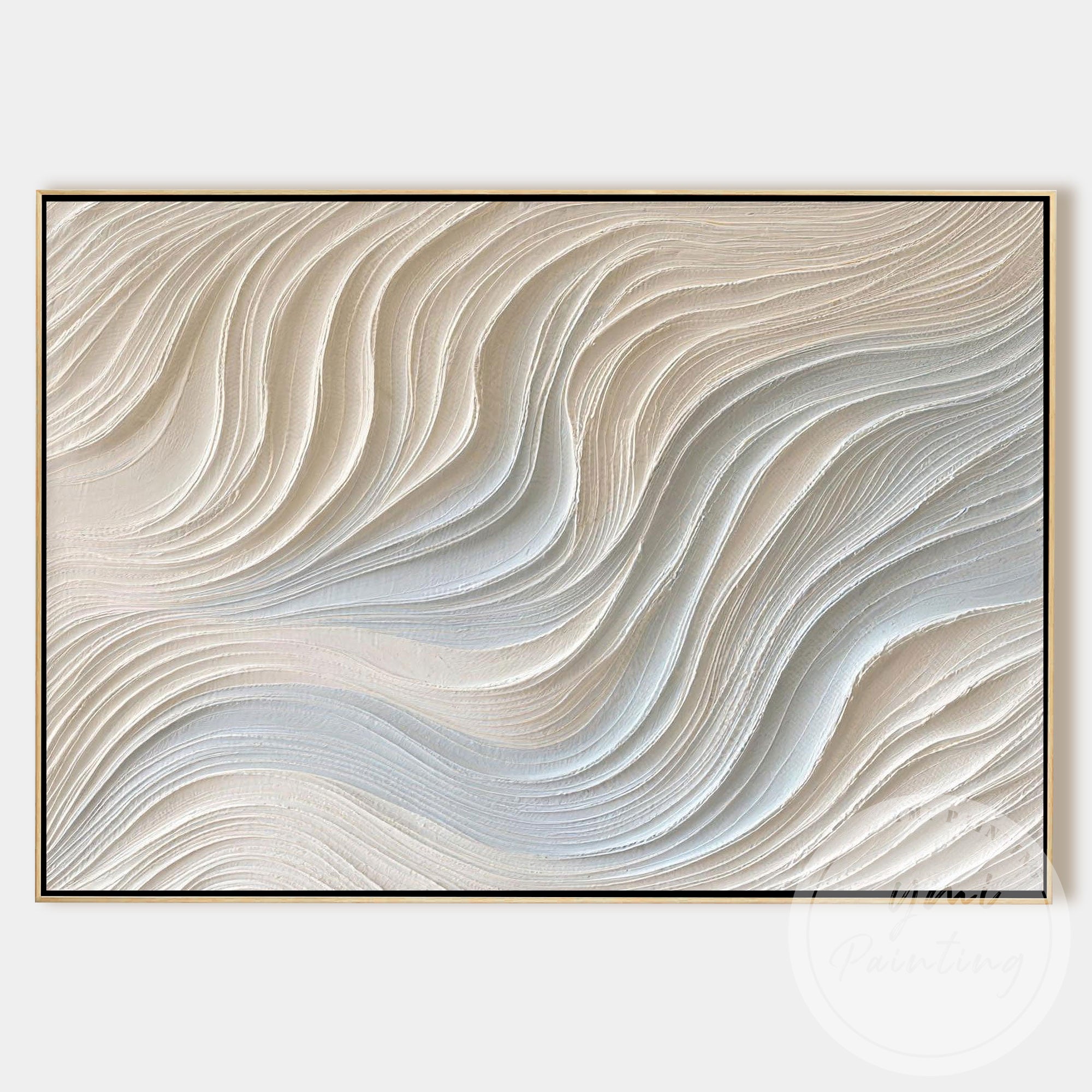 Neutral beige textured wall art in wabi sabi Japandi style