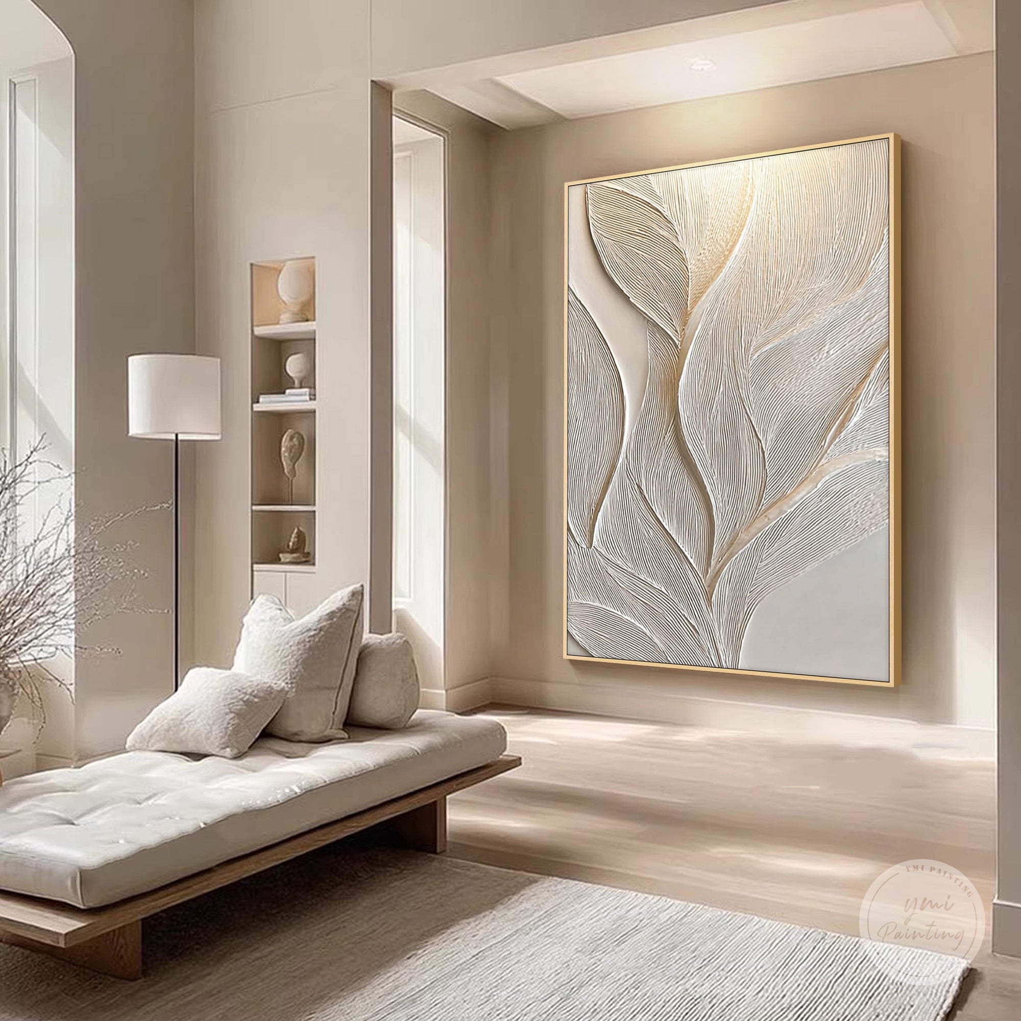 modern organic leaf abstract art