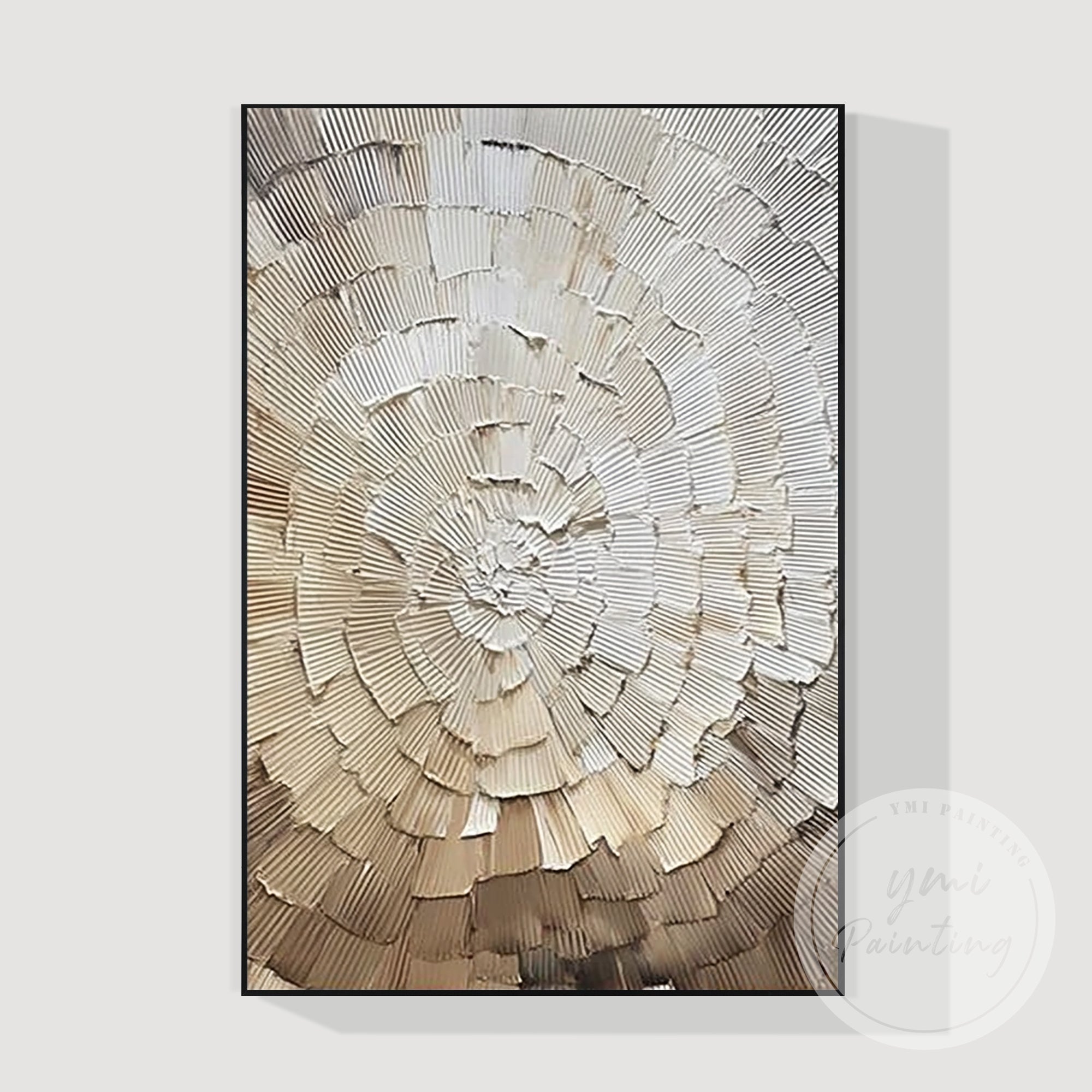 Modern neutral abstract relief canvas for living room decor
