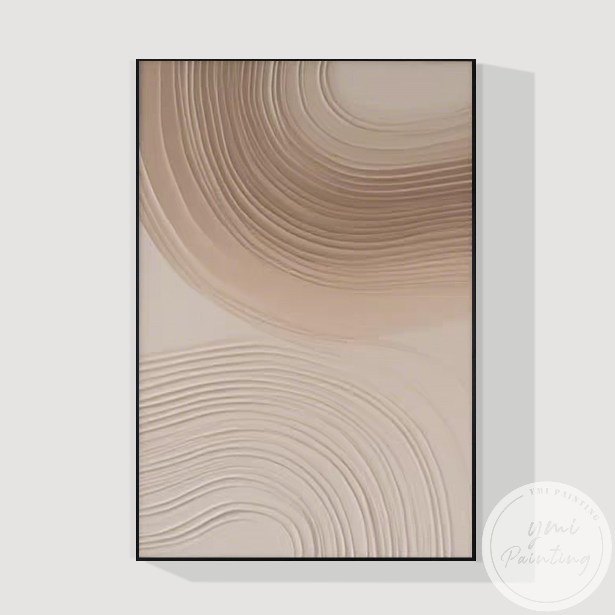 Minimal modern beige wall decor abstract painting for home styling