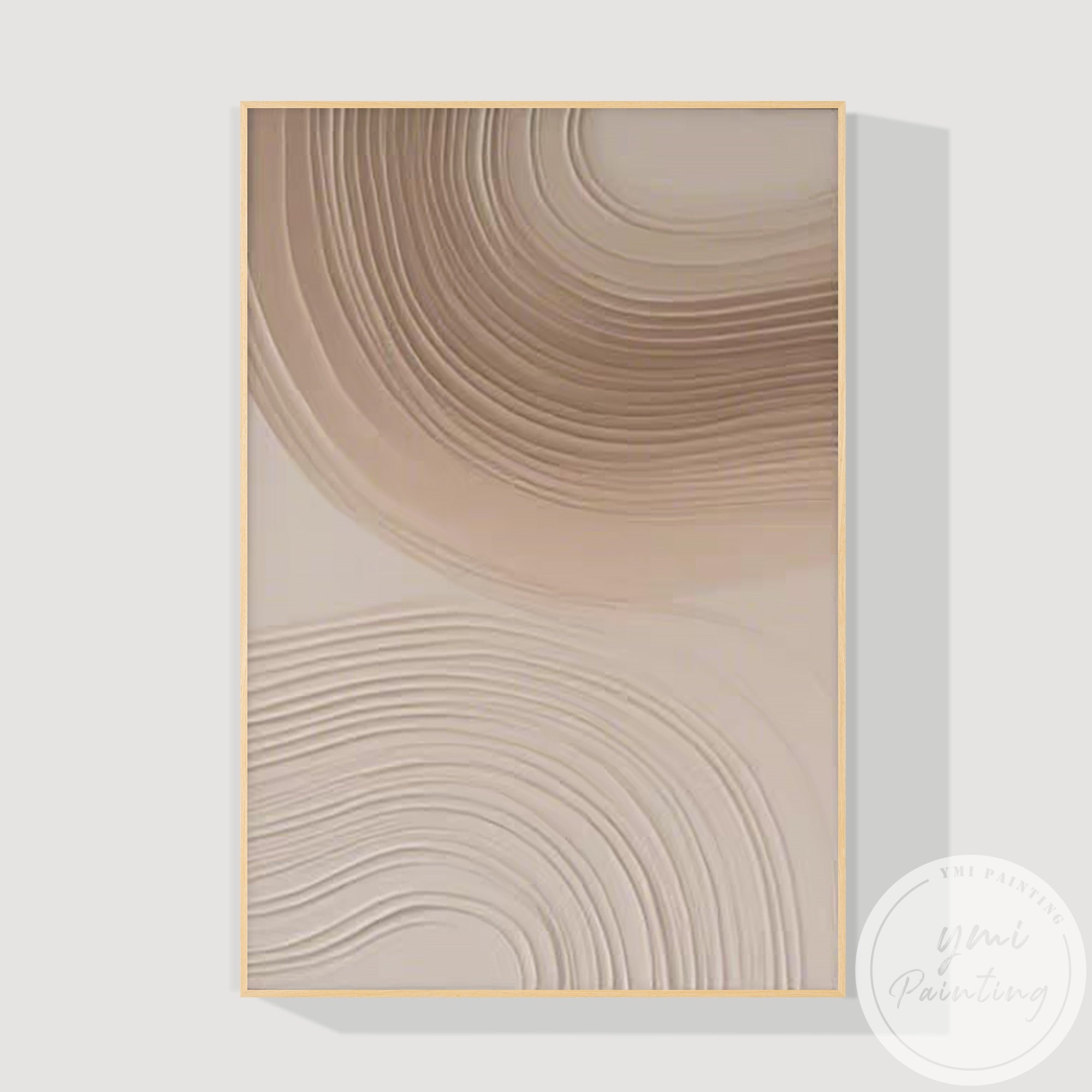 Minimal modern beige wall decor abstract painting for home styling