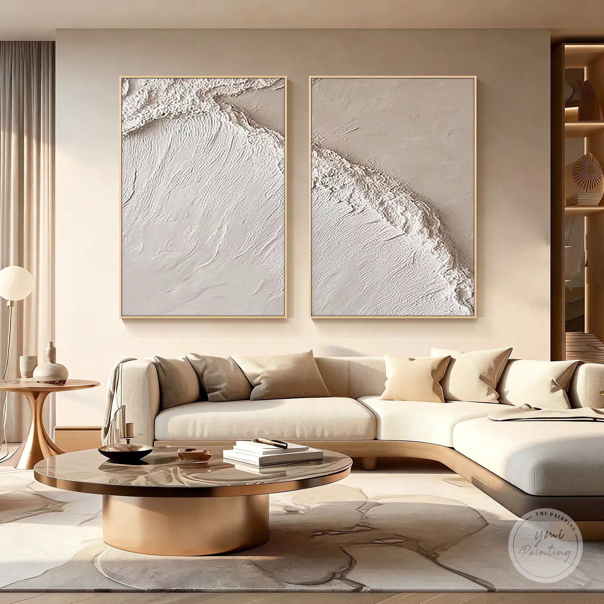 contemporary textured wall art set soft neutral palette