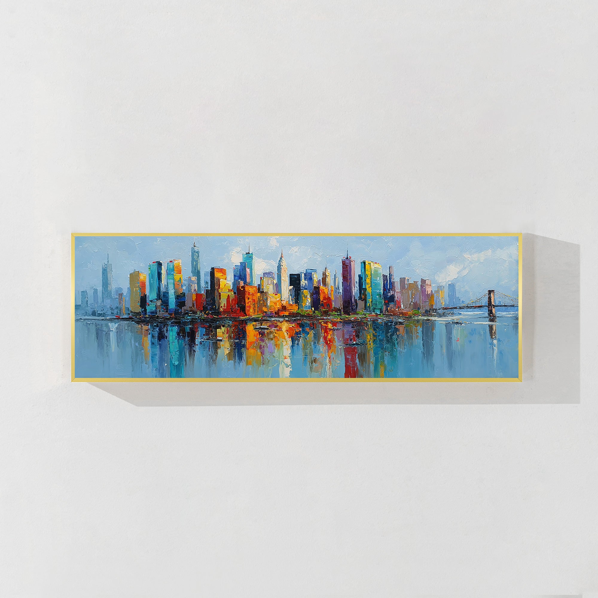 NYC skyline canvas art colorful abstract New York City wall painting
