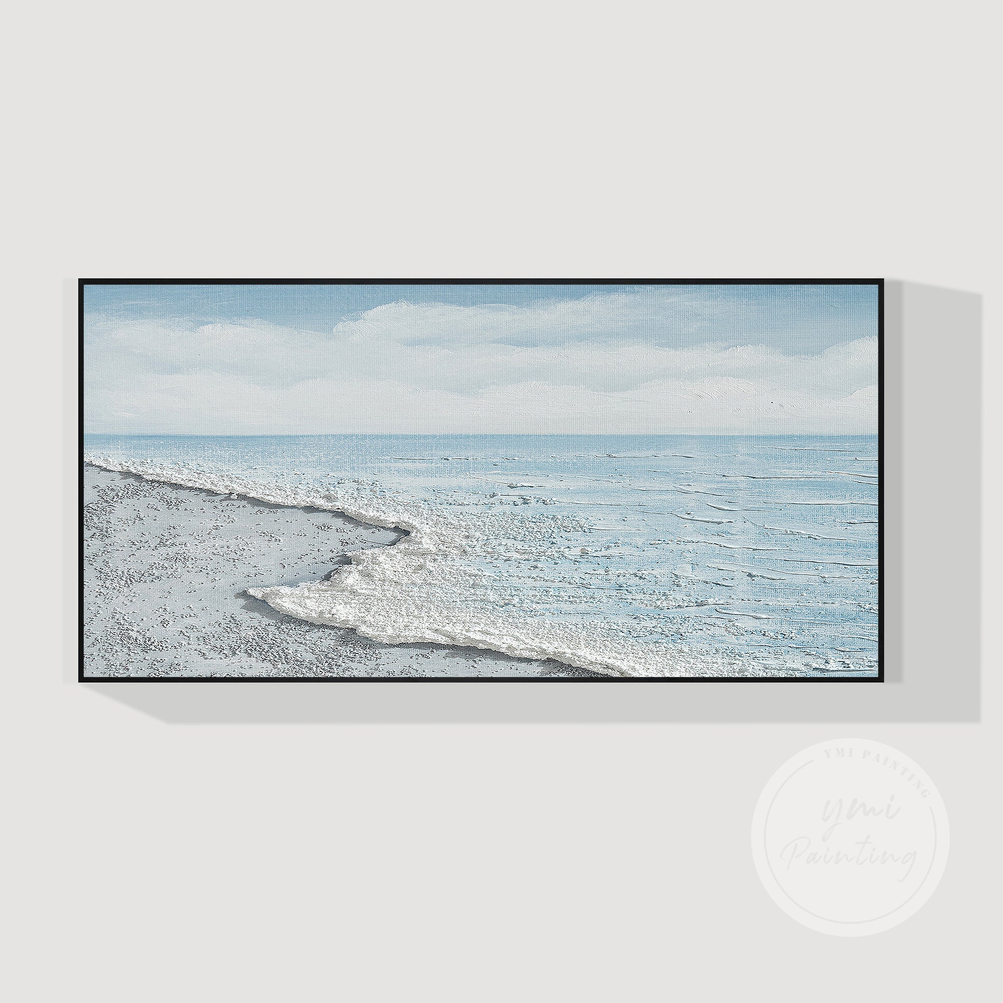 Minimalist ocean artwork coastal