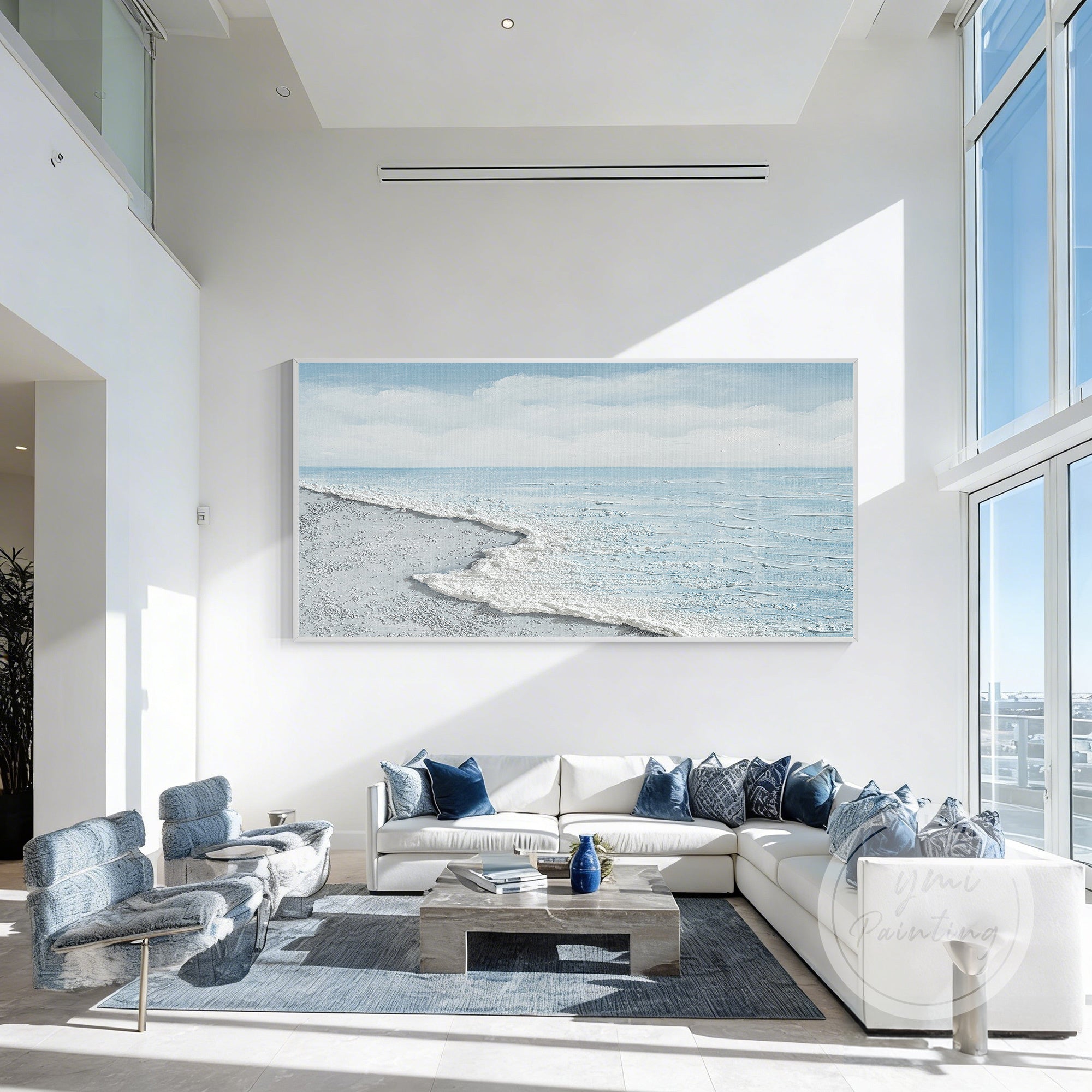 Contemporary ocean wall art soft