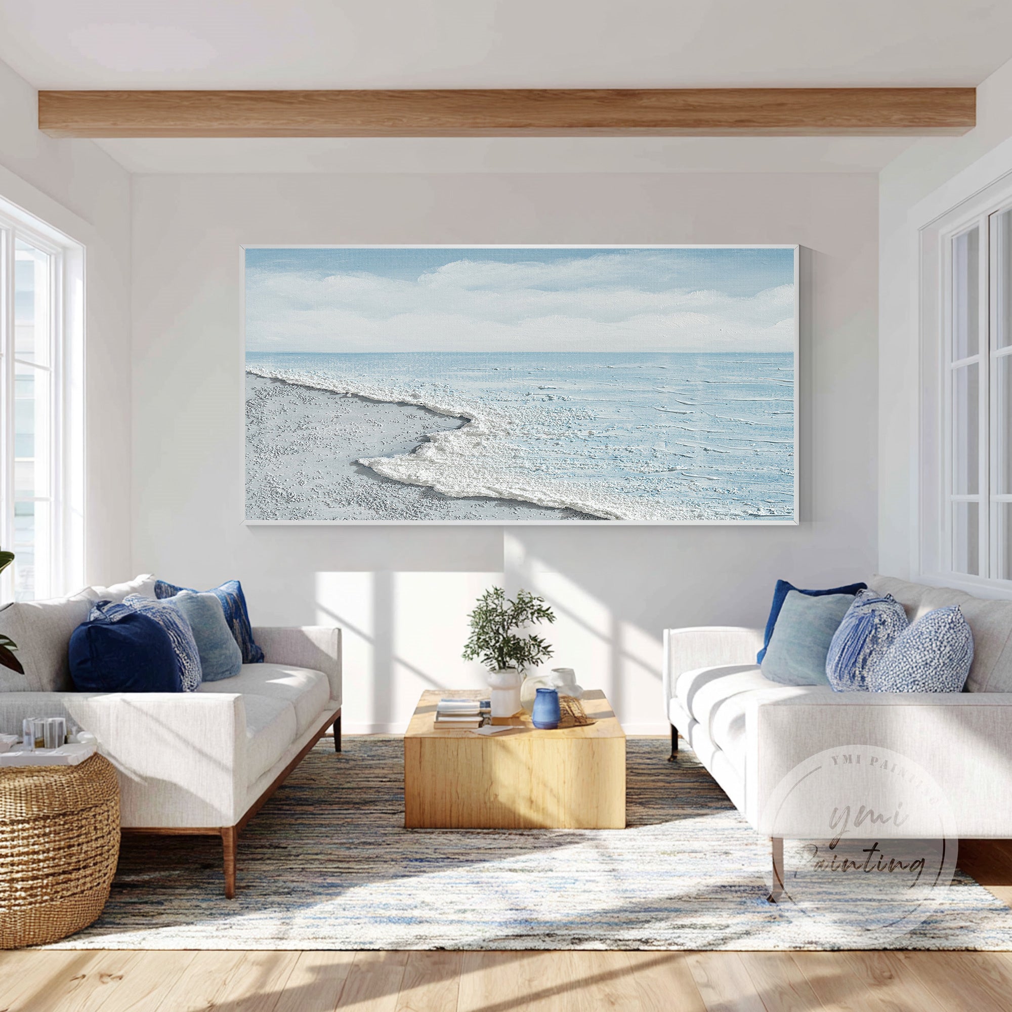 Seascape canvas painting wave art