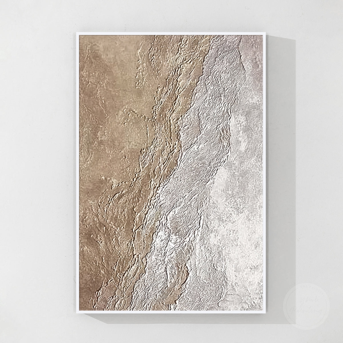Organic modern beige wall art, framed