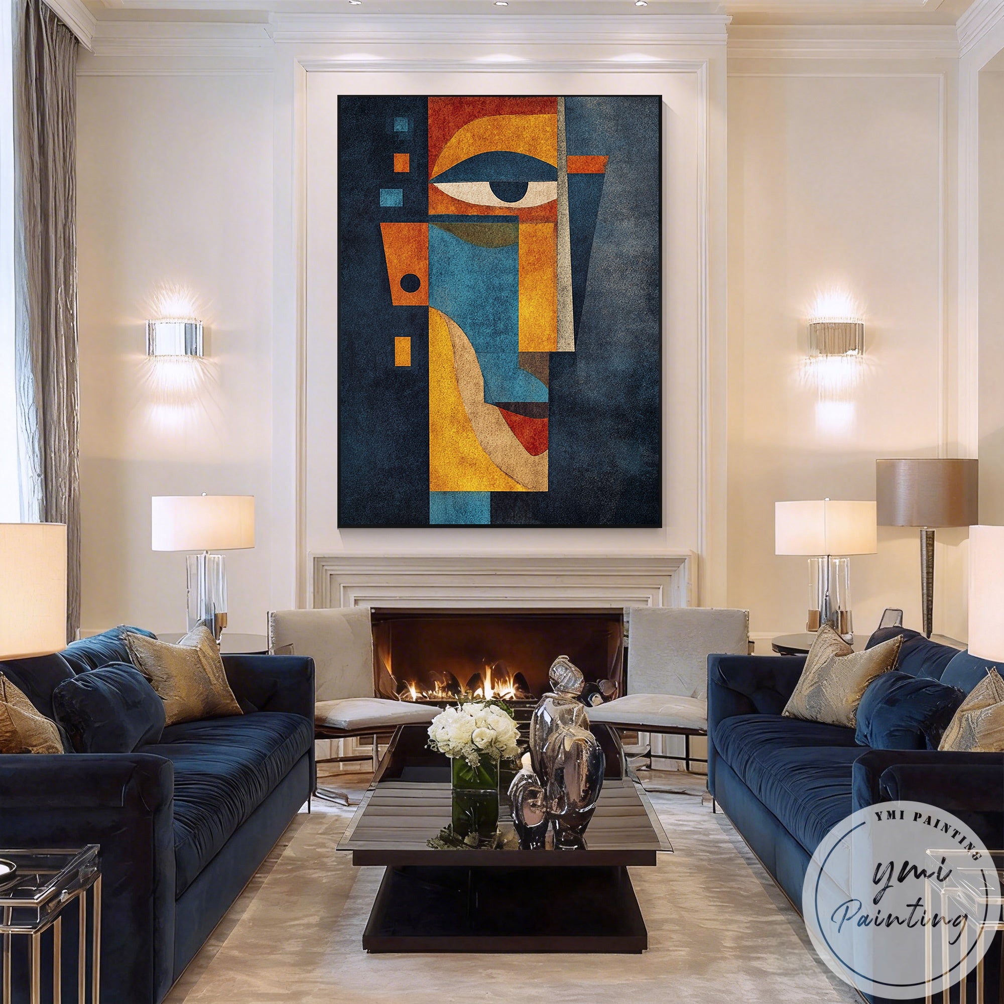 Original handmade abstract canvas art for modern interiors