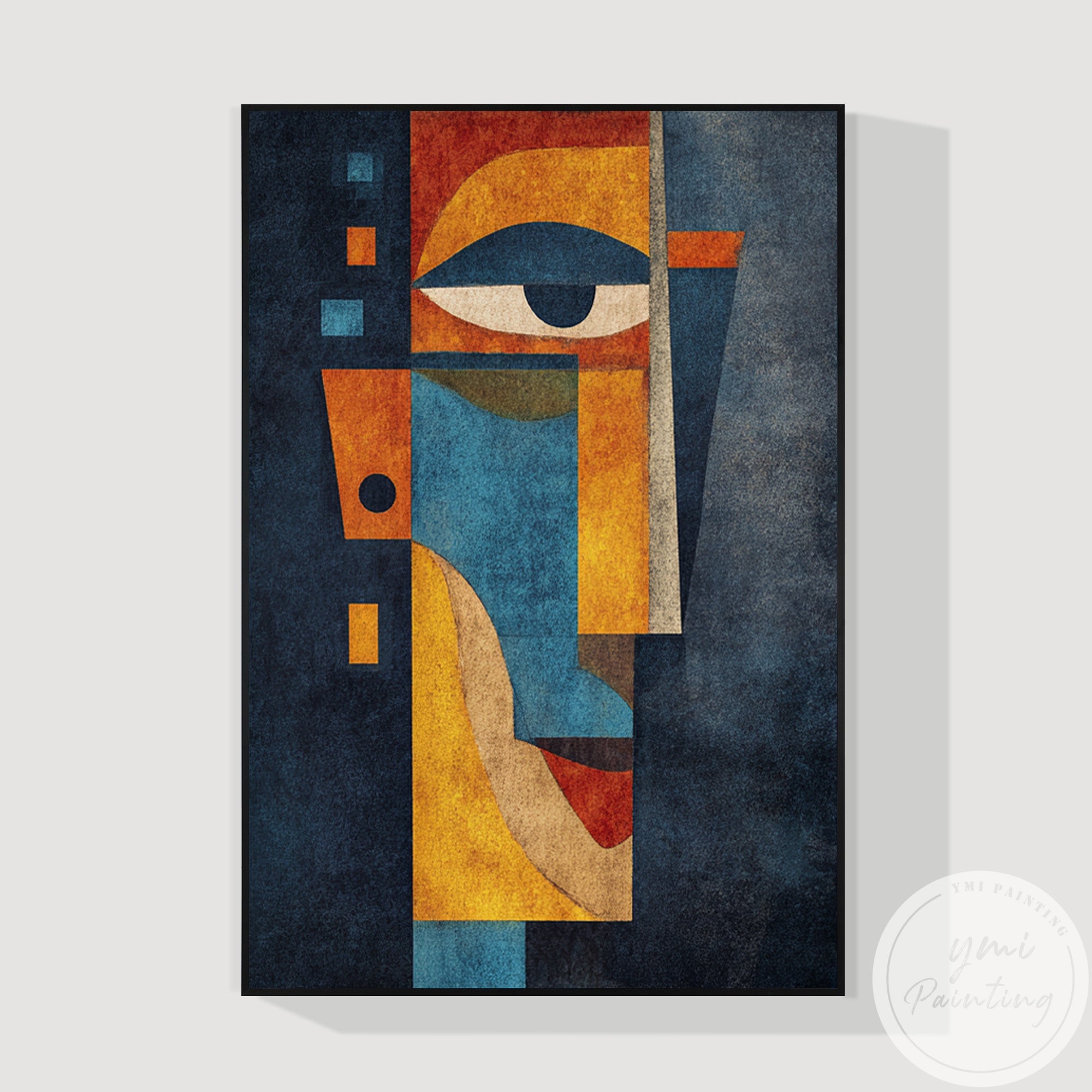 Contemporary abstract face painting with textured details