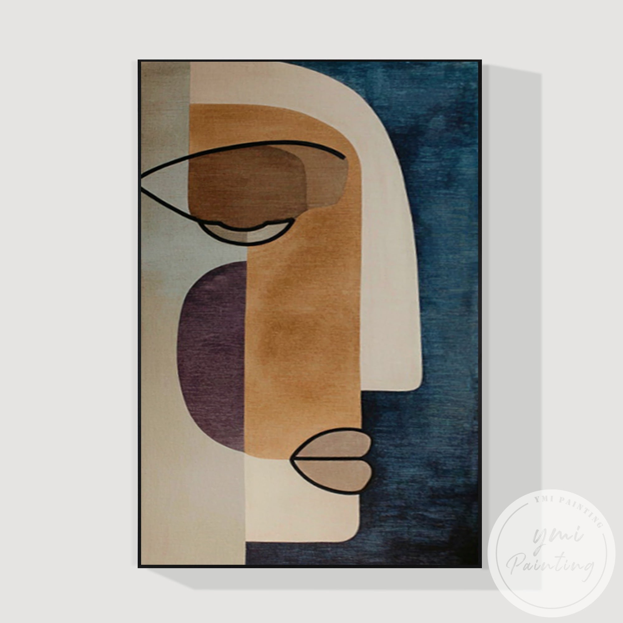 Minimalist contemporary portrait canvas for modern home design