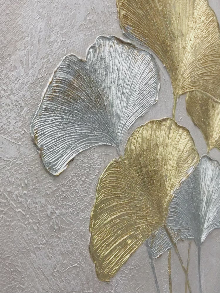 Gold foil Ginkgo painting