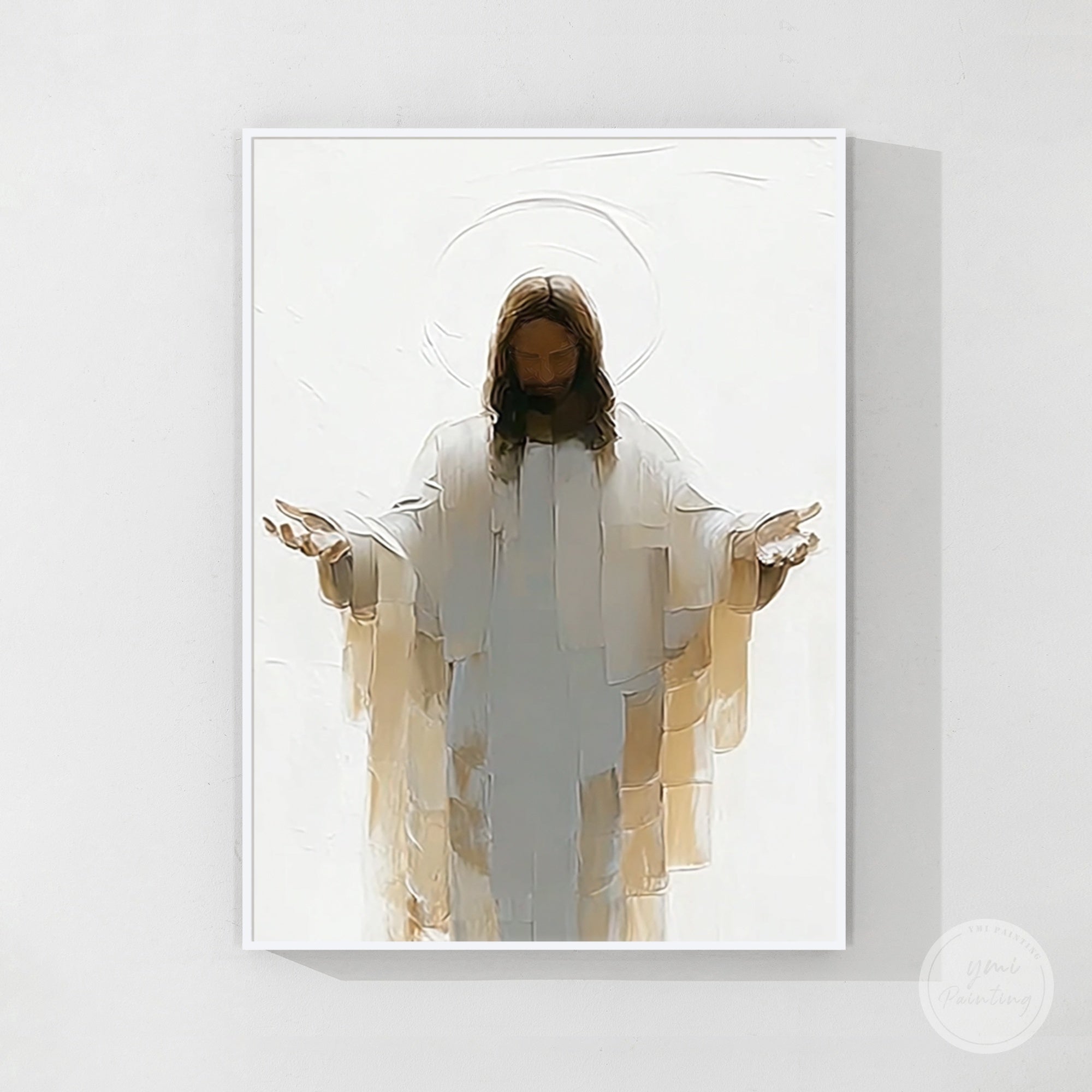 arte religiosa de parede pintura de Jesus decoração de sala de jantar casa moderna