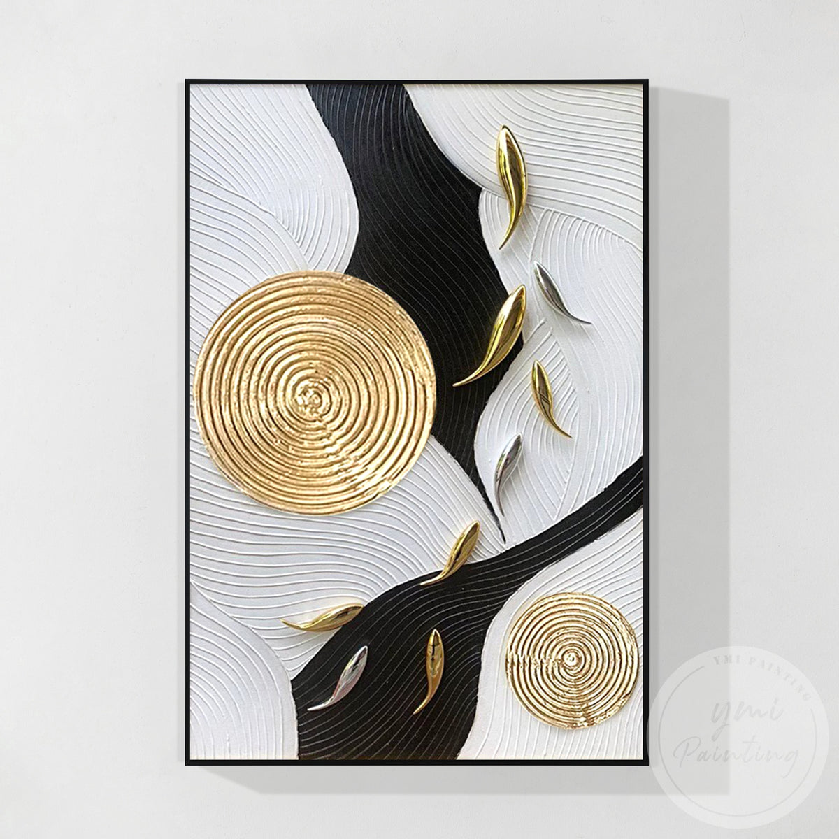 Original extra large school of gold fish canvas artwork