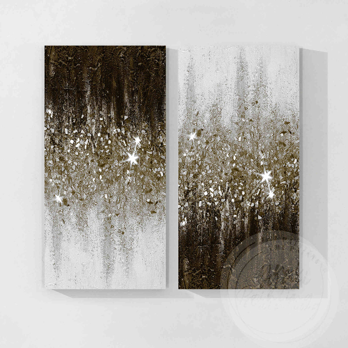 Large brown minimalist canvas paintings for modern living room decor