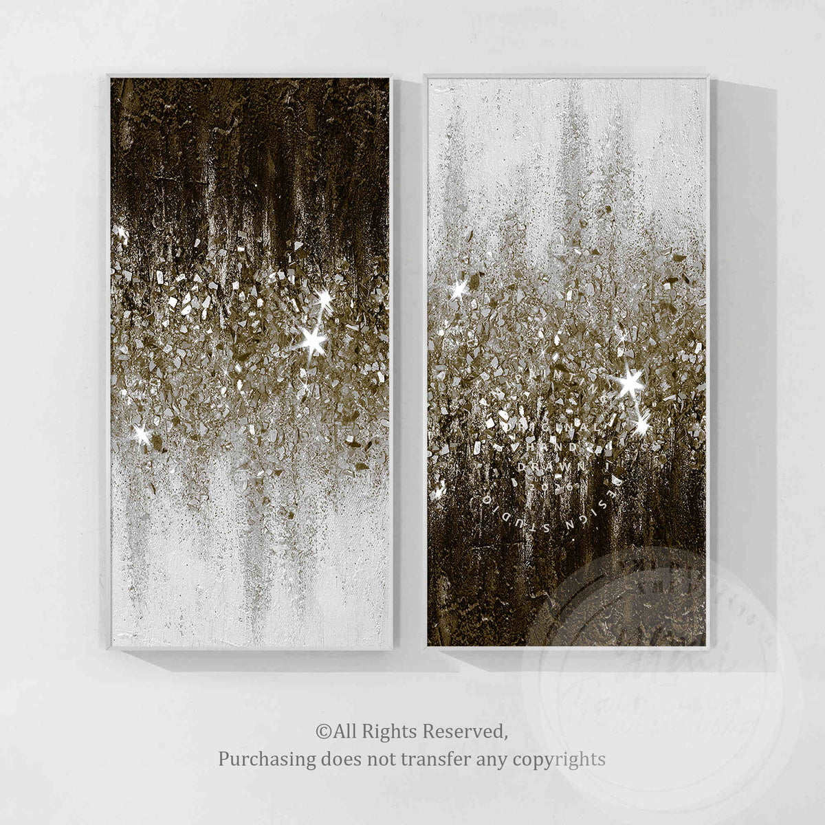 Modern brown abstract wall decor set for luxury contemporary interiors