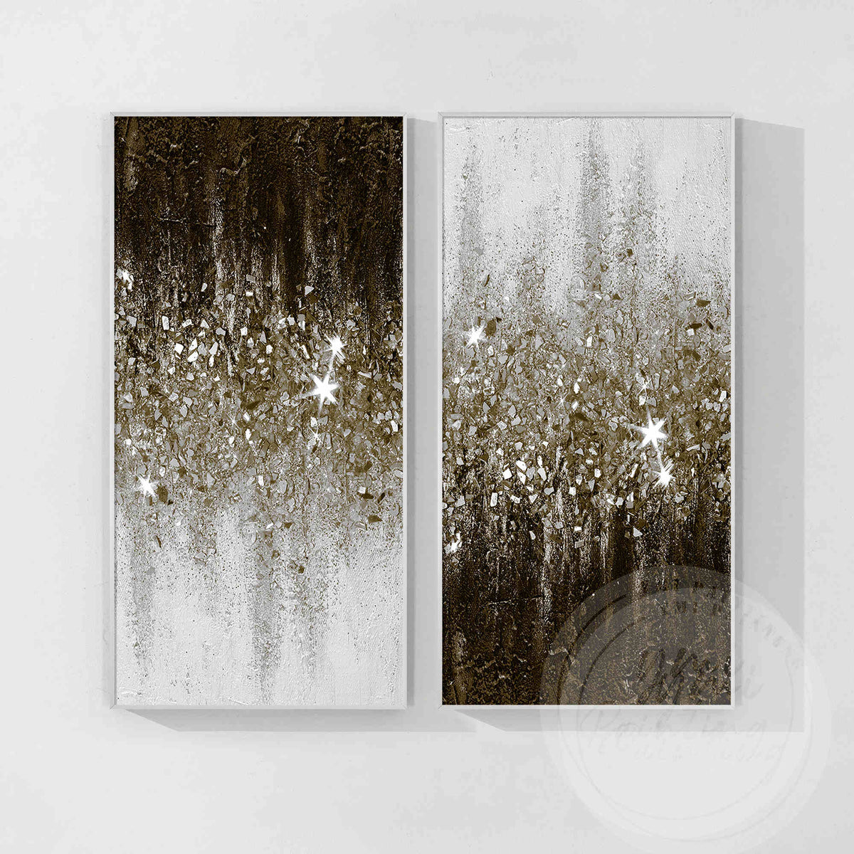 Modern brown abstract wall decor set for luxury contemporary interiors