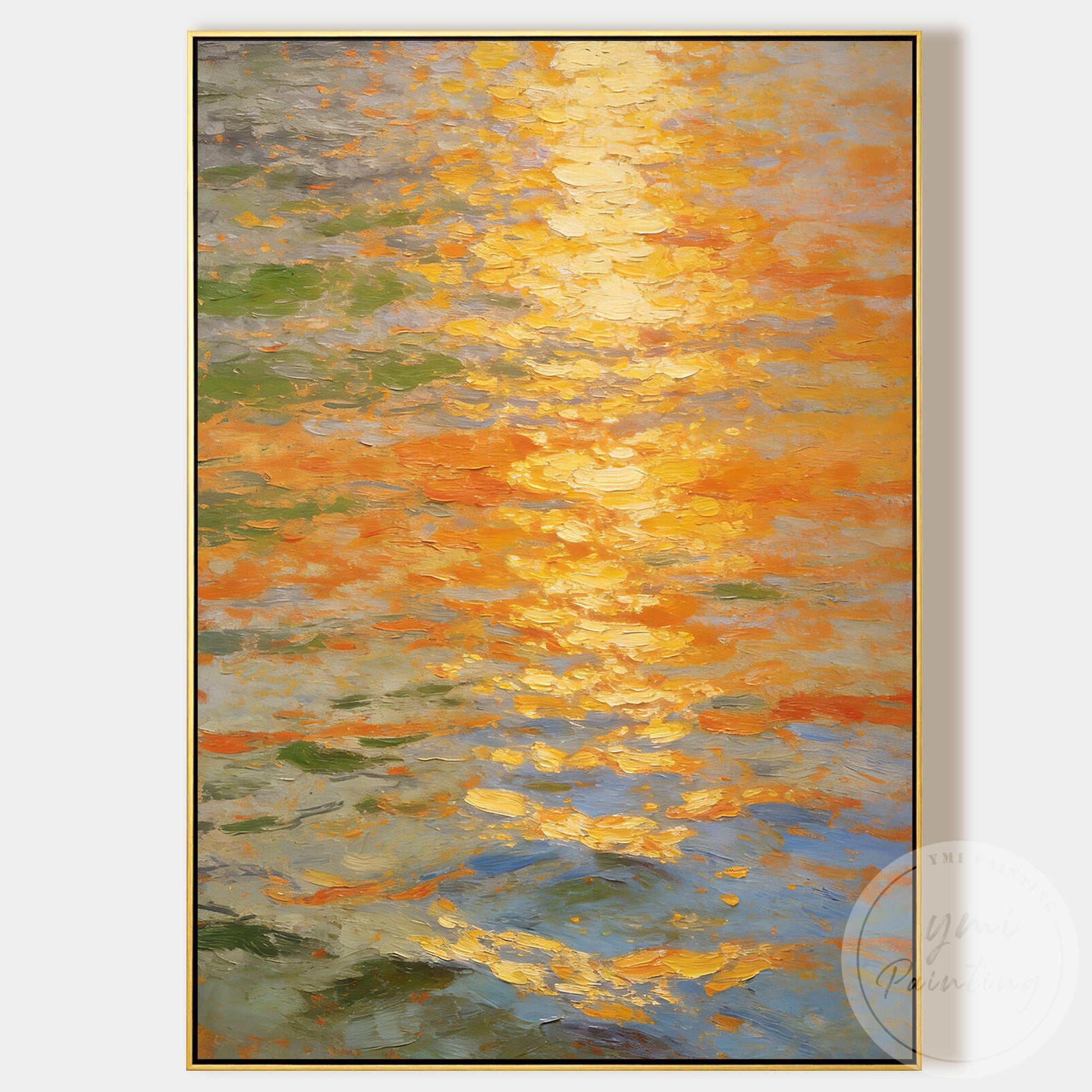 Handmade contemporary sunset canvas painting wall decoration