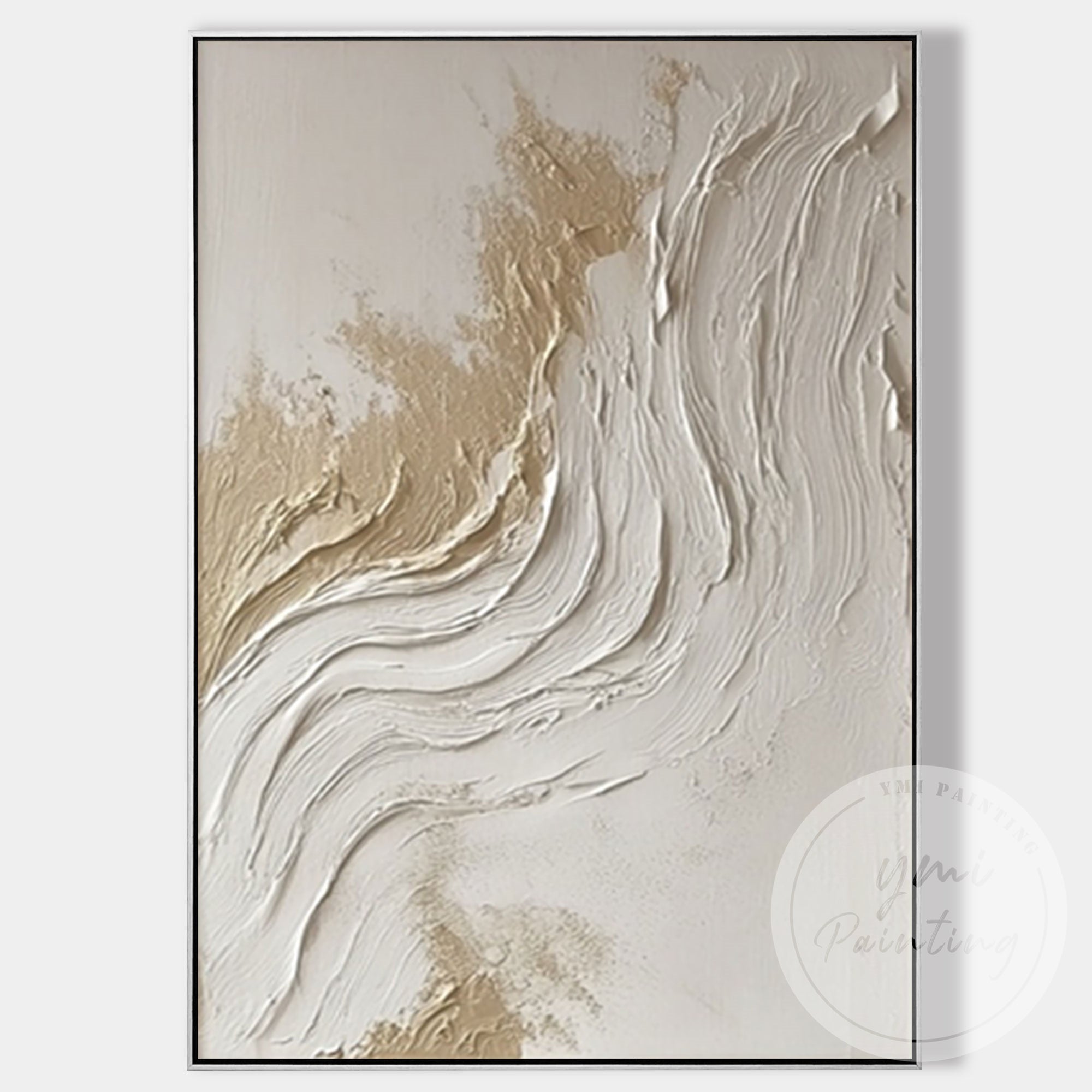Large wabi sabi canvas art for calm modern home decor