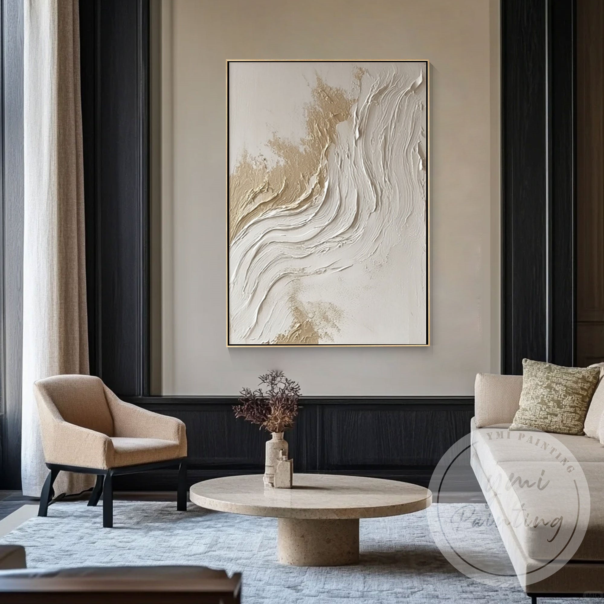 Wabi sabi inspired minimalist wall decor canvas artwork