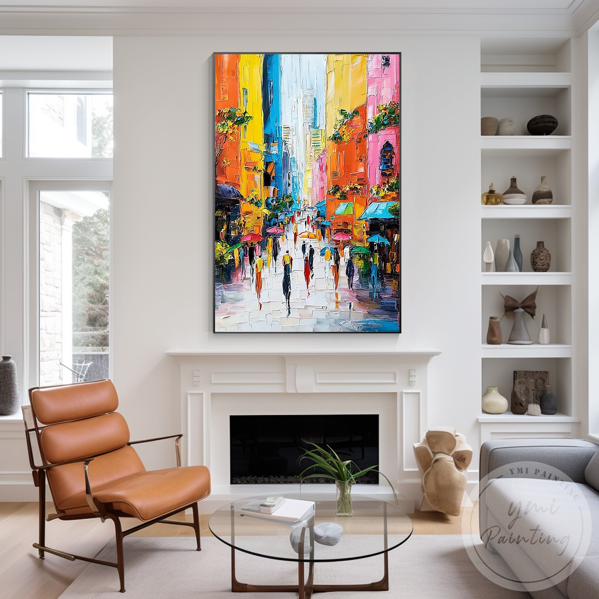Modern textured Burano Venice wall art palette knife style