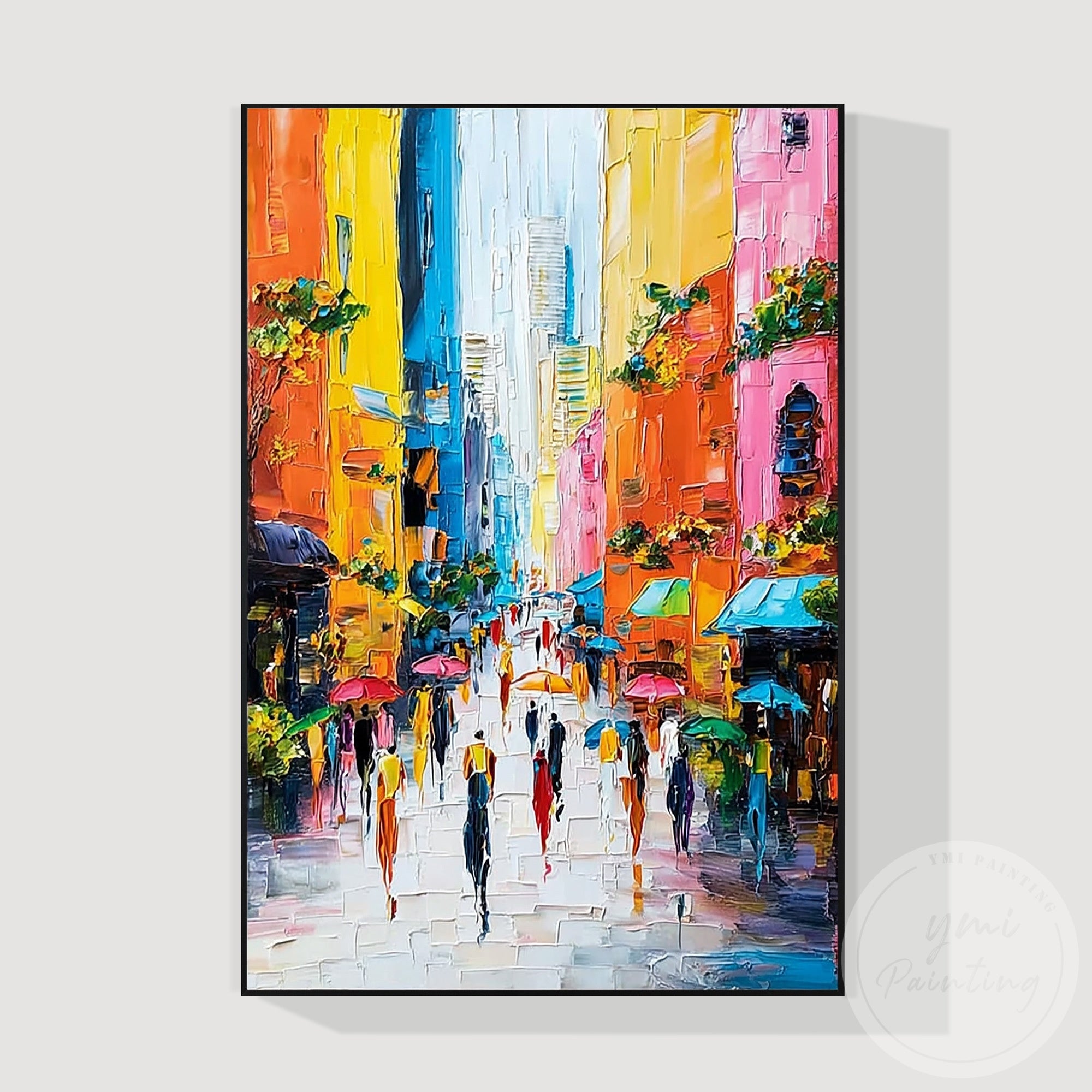 Burano Italy travel inspired artwork for living room design