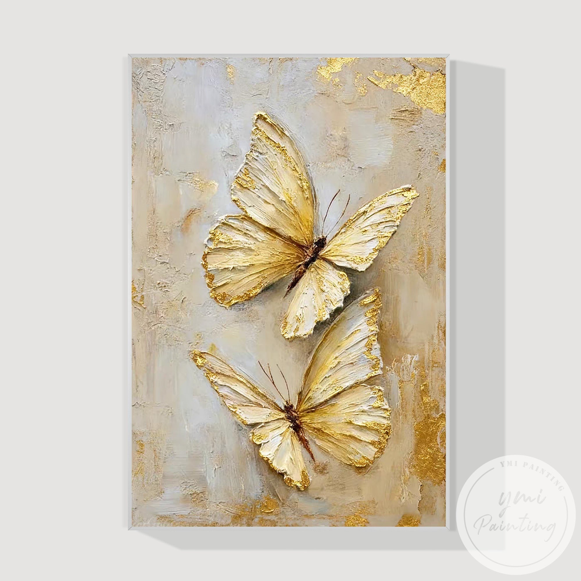 Textured acrylic butterfly canvas wall art extra large framed piece