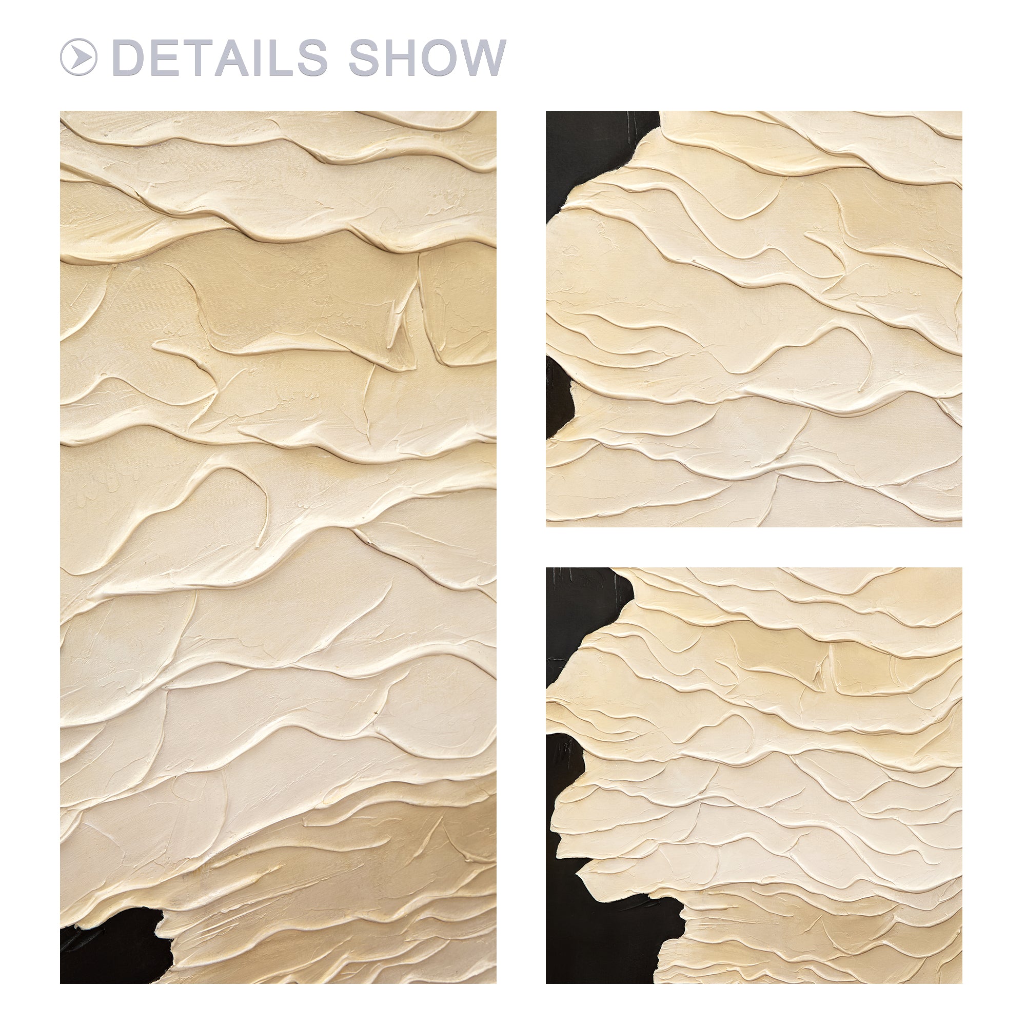 Luxury neutral abstract sculptural wall art for living room