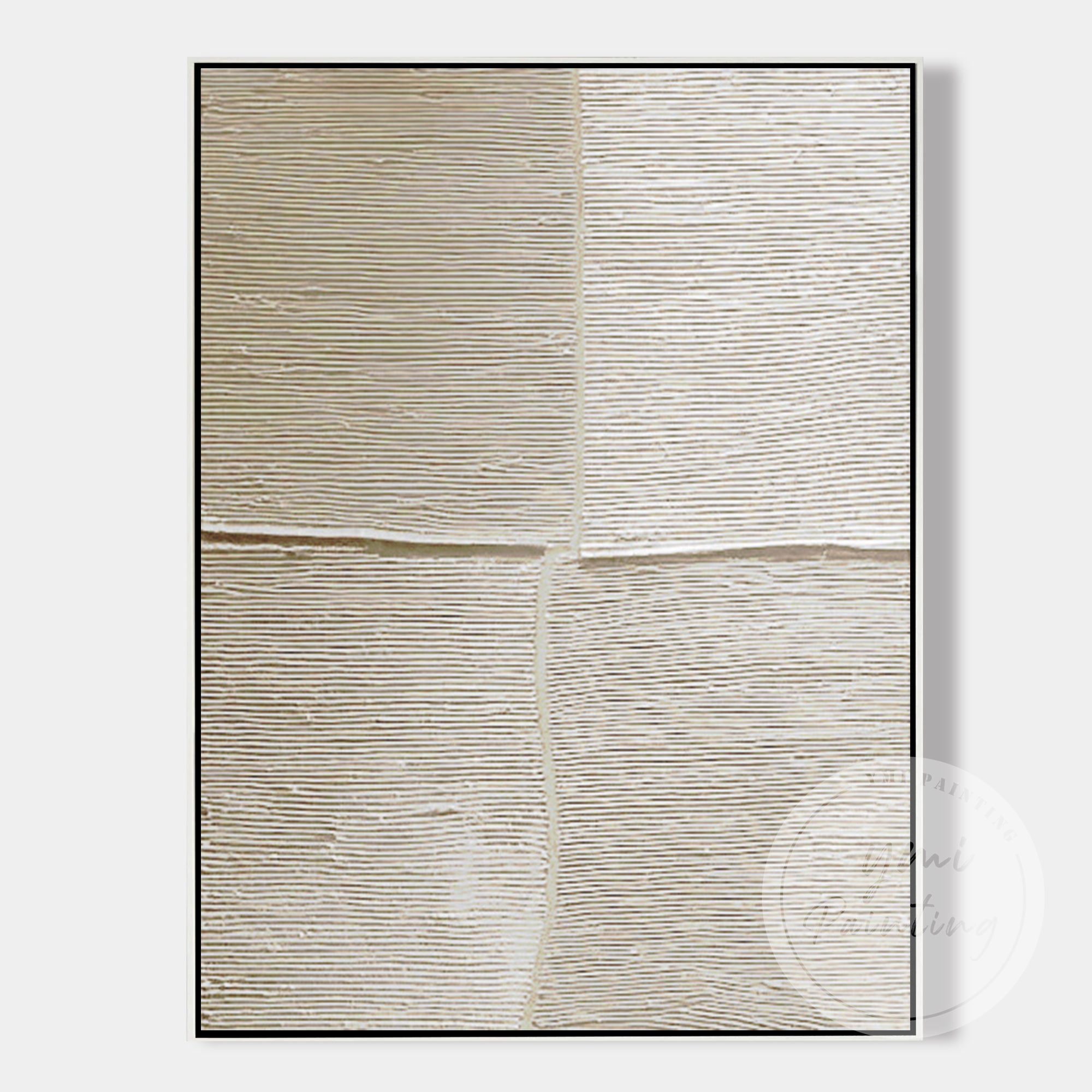 Neutral textured beige wall art for modern home decor
