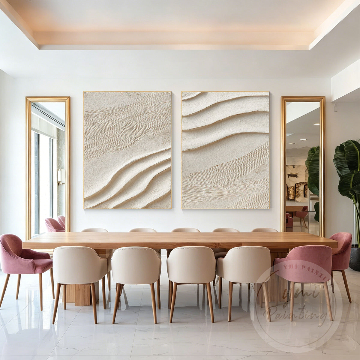 Wabi Sabi Japandi wall decor with sand texture