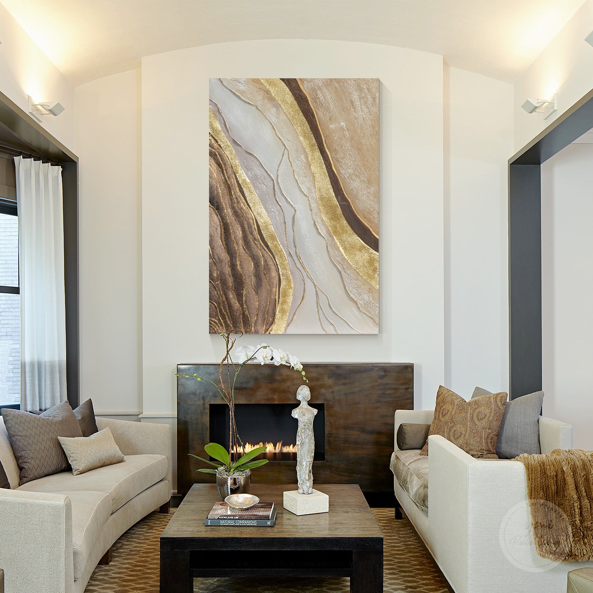 Minimalist abstract wall art featuring wabi sabi style, organic forms, and sophisticated textured artwork