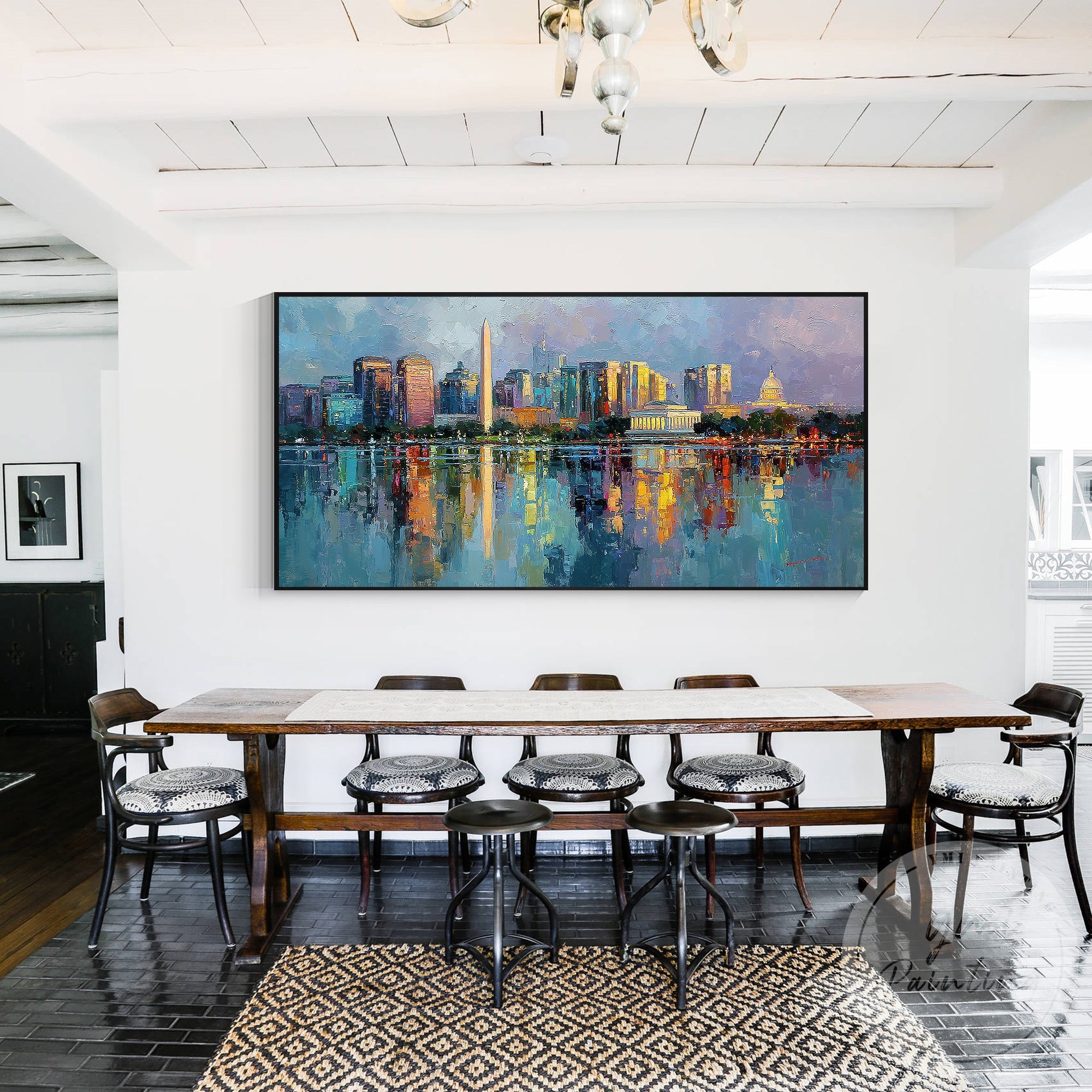 Modern Washington DC city wall art for office interior decor