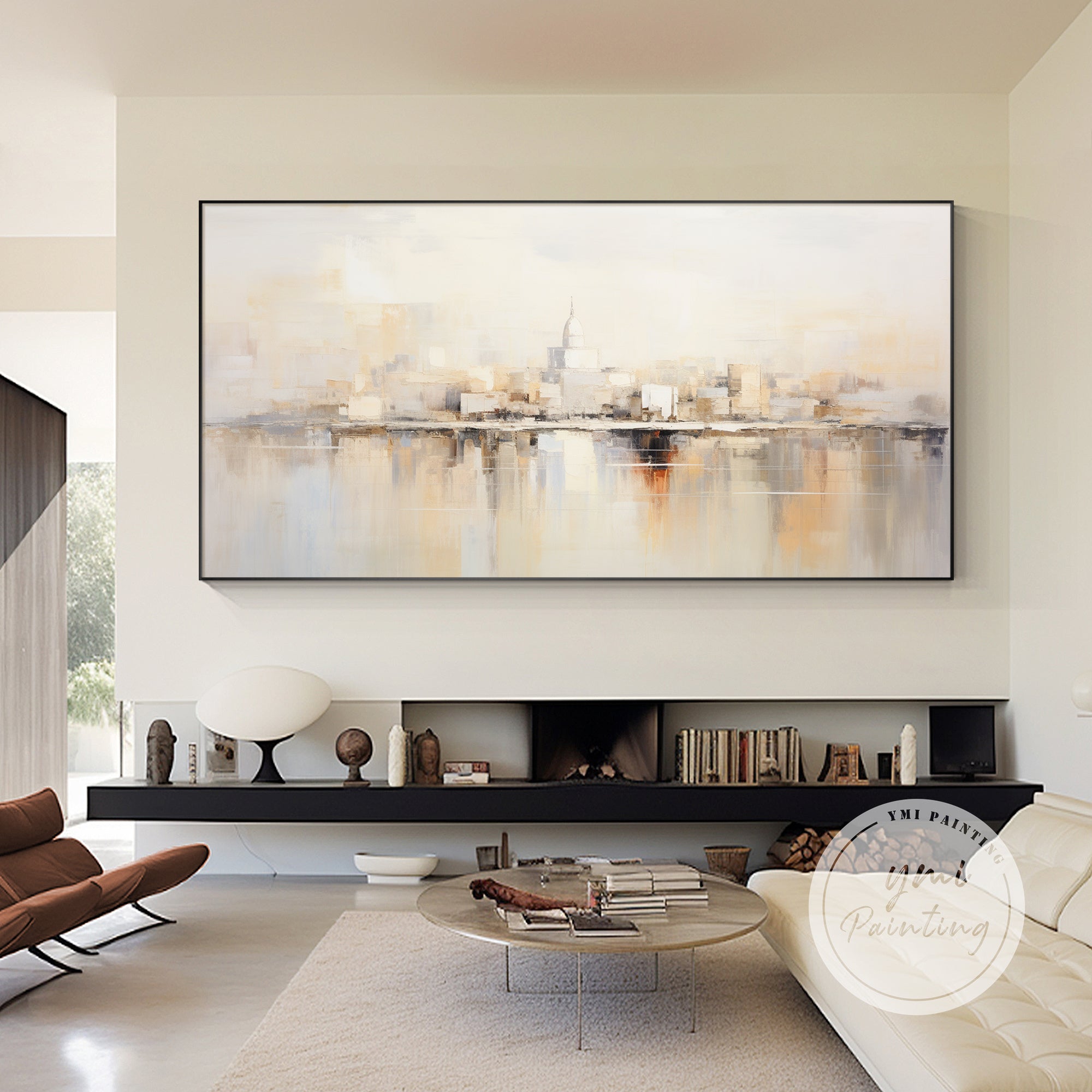 Large Washington DC skyline wall art with reflection for home decor