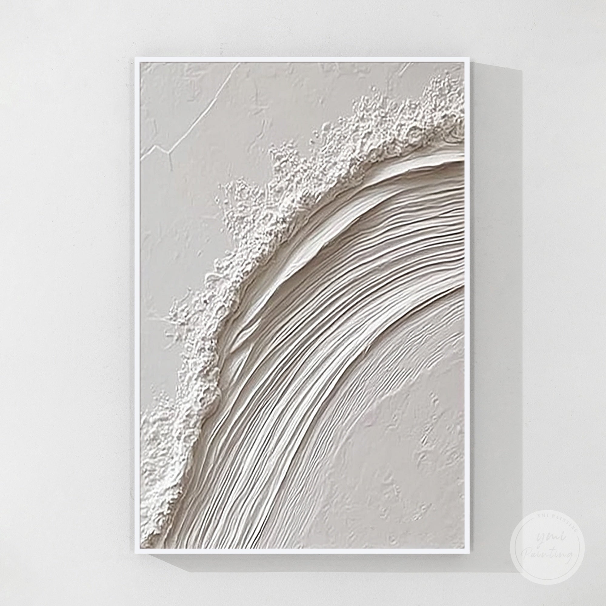 subtle textured abstract artwork white palette