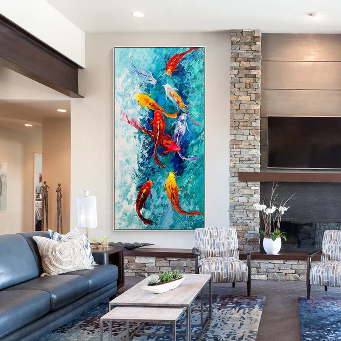 Koi fish Feng Shui wall art