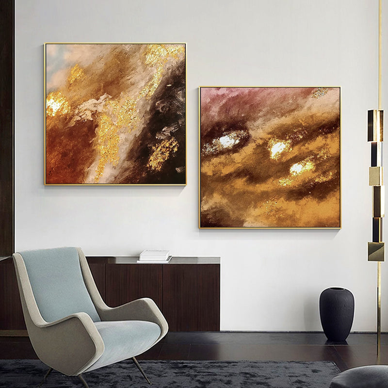 YmiPainting Fire Clouds Diptych