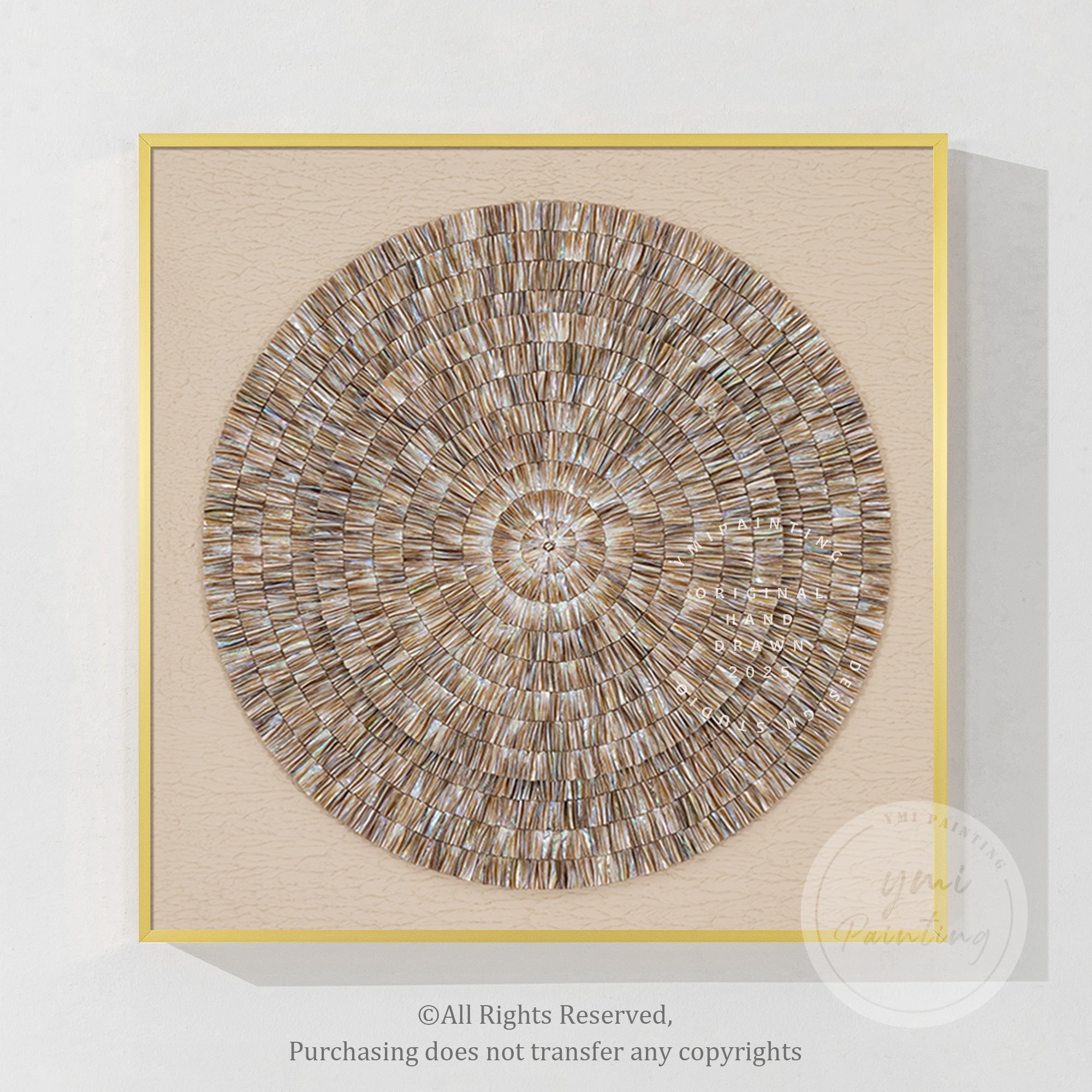 Luxury Beige Oyster Shell Art