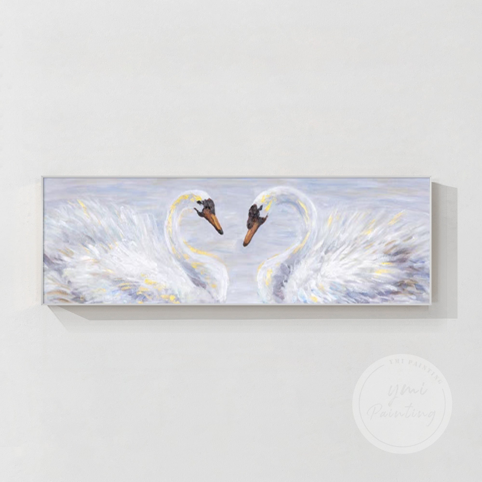 Romantic Swan Couple Canvas