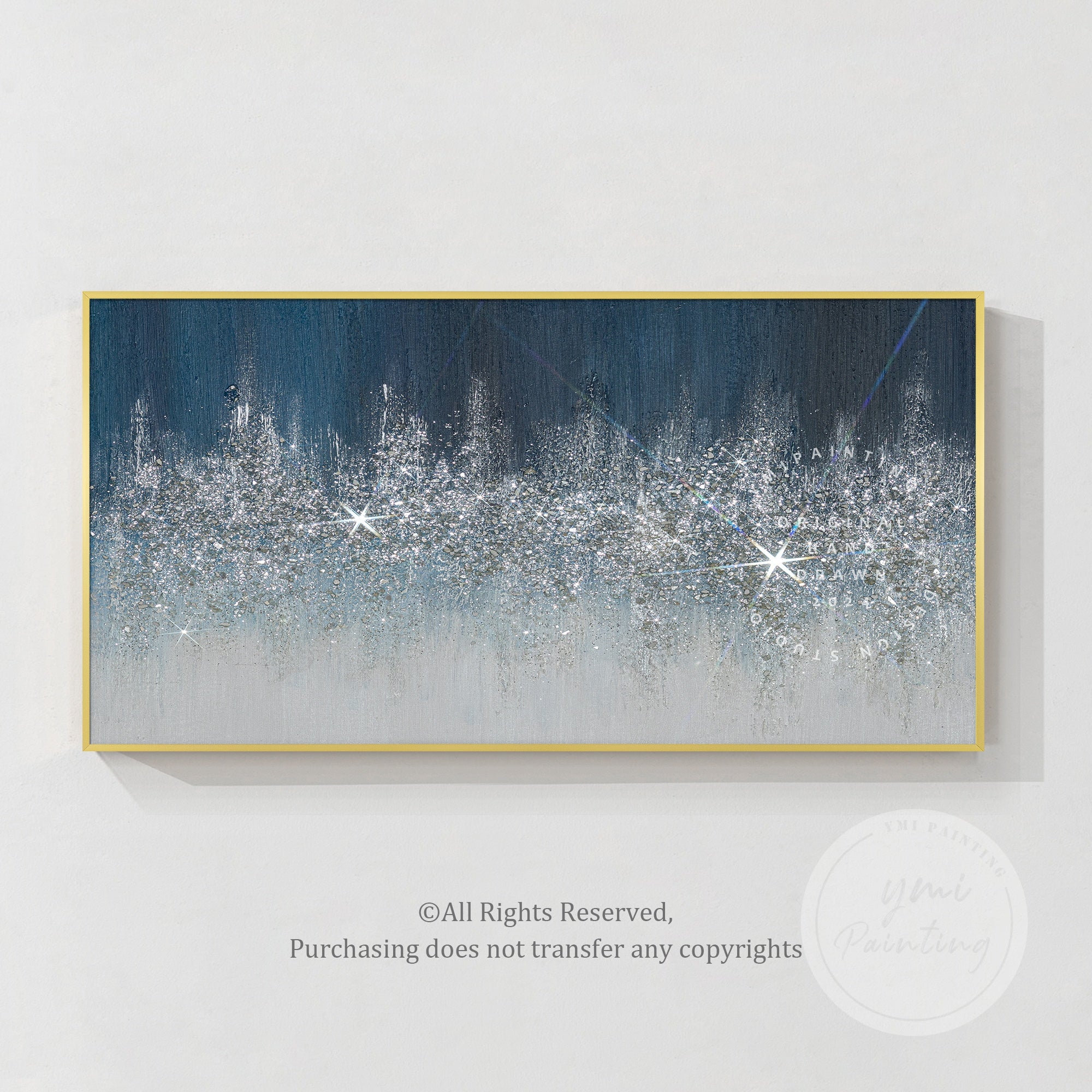 Stardust Night Glitter Blue Abstract Art