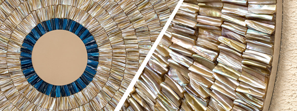 Modern Shell Window Luxury Circular Seashell Art for Modern Coastal Homes